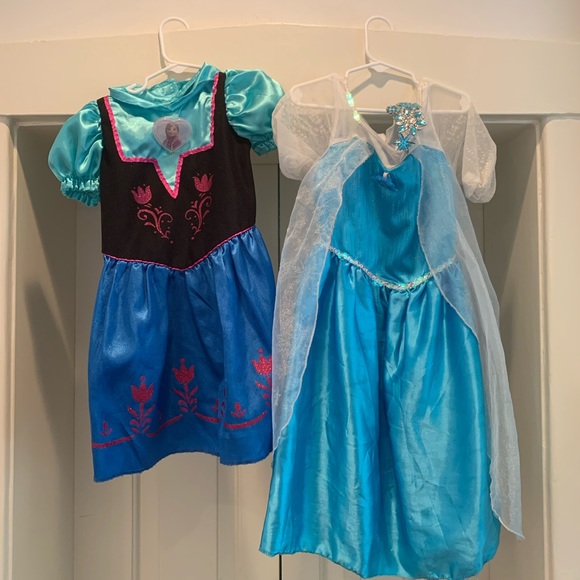 Disney Other - 3 pc Frozen Elsa and Anna dress up dresses/crown